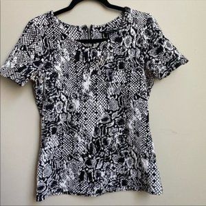 Rw &Co Floral Blouse Stretchy Size M